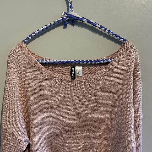 H&M sparkly pink Scoop Neck Sweater - Picture 3 of 6